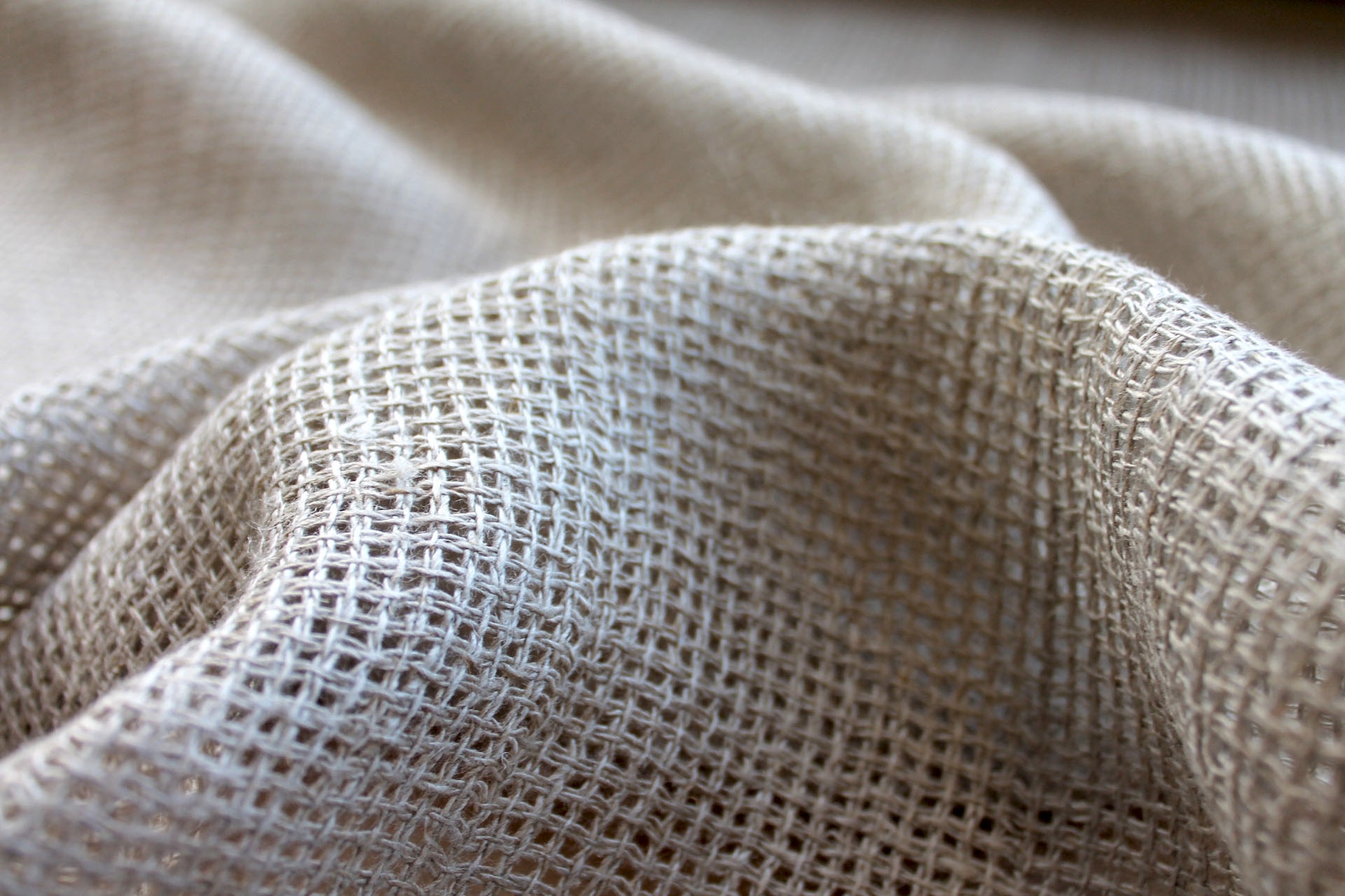 Hessian Sack Weave Linen - Natural