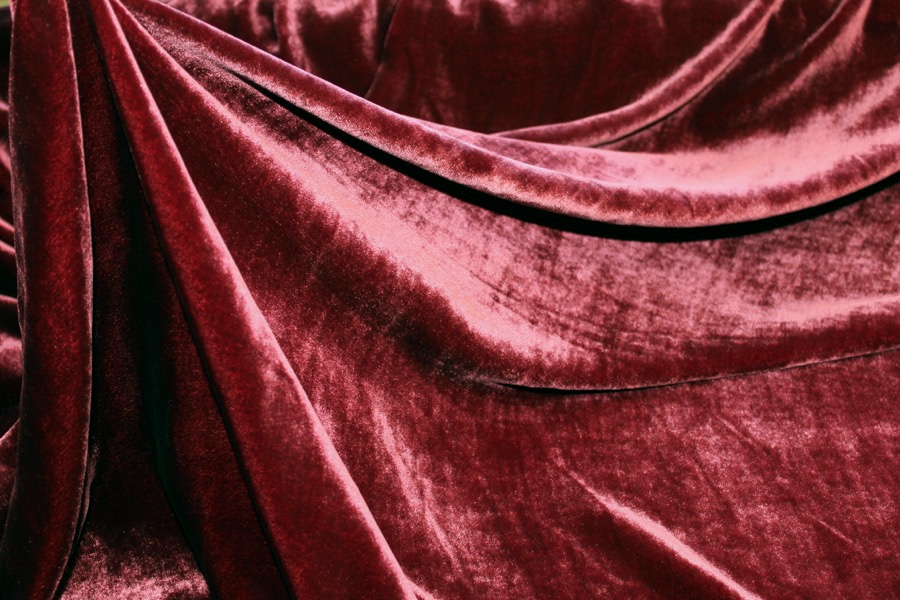 Silk velvet fabric offers - Wine red