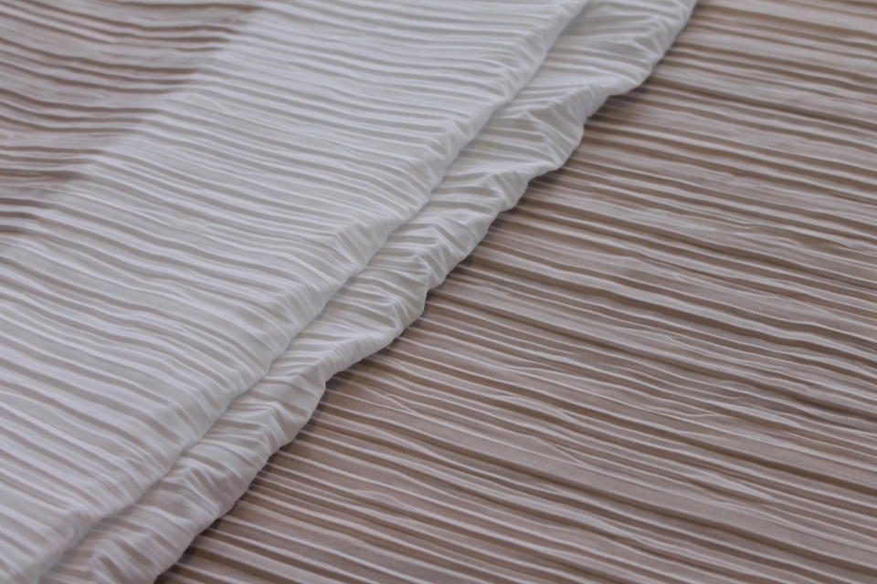 Pleated Polyester Chiffon - White