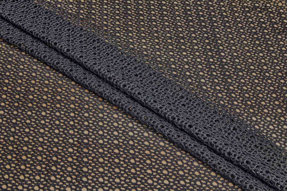 Corded Mesh Fabric - Black