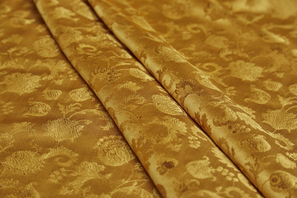 Self Coloured Floral Brocade - Yellow on Yellow