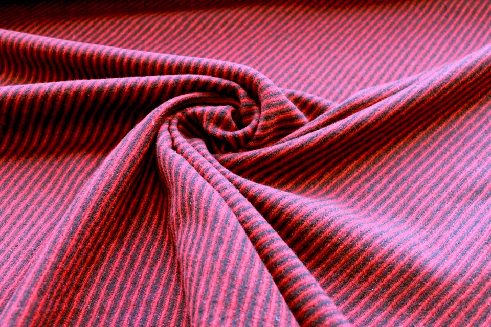 Red and Black Diagonal Stripe Wool