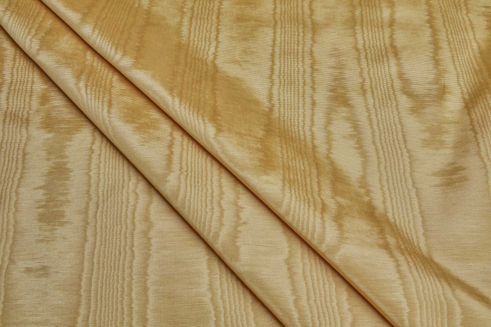 Cotton Viscose Grosgrain - Warm Gold Moiré