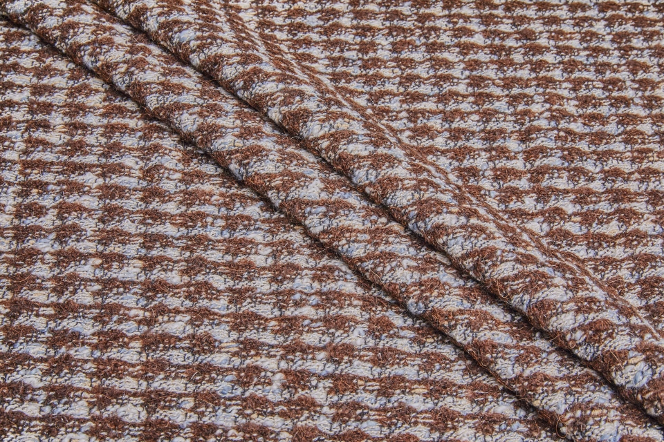 Chunky Wool Mohair Houndstooth Tweed - Brown and Grey