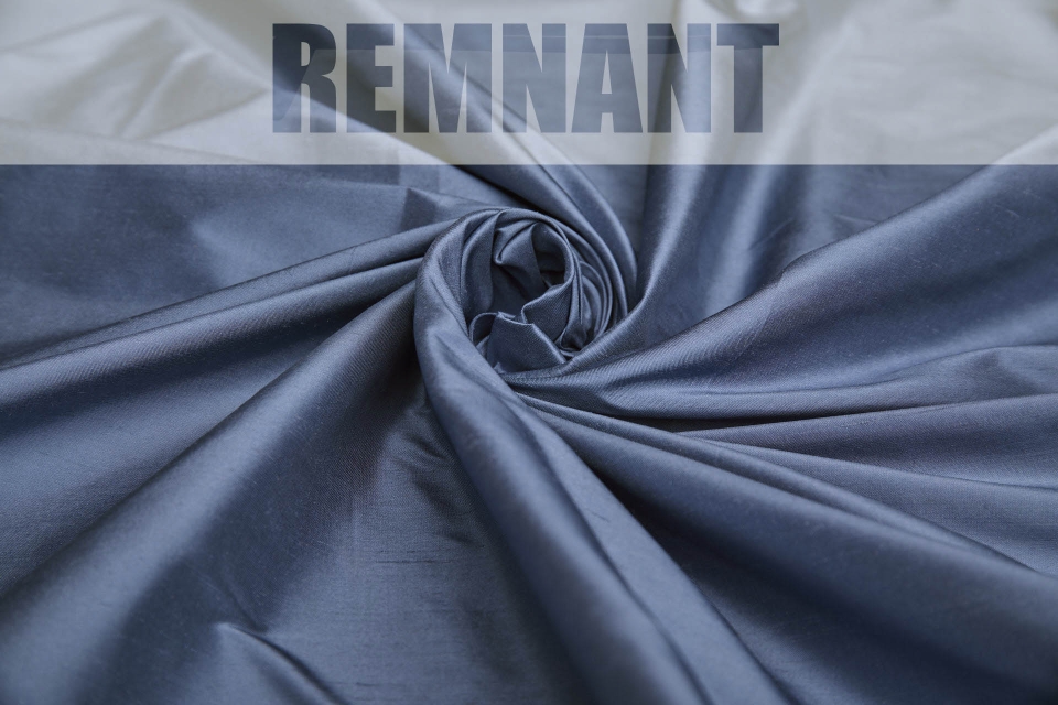 REMNANT - Silk Dupion - Breton Blue - 0.65m Piece