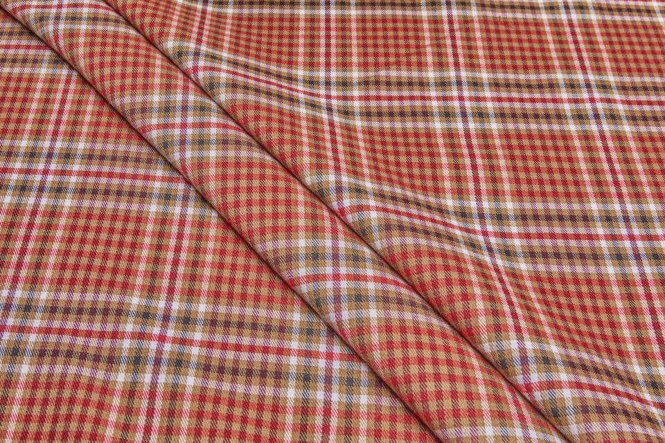 Stretch Tartan - Ginger Brown, Red, Merlot, White, Black