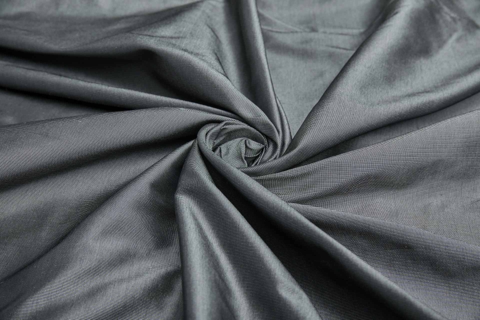 Heavy Weight Silk Taffeta - 3-Tone - Ivory, Charcoal and Black