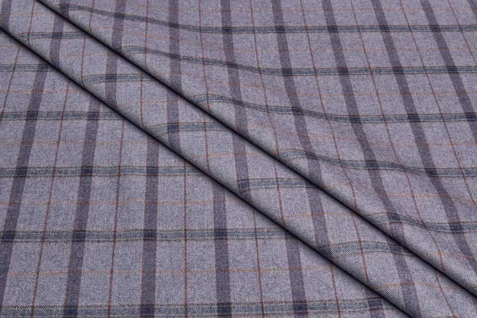 Stretch Flannel Check - Dark Grey, Navy, Brown