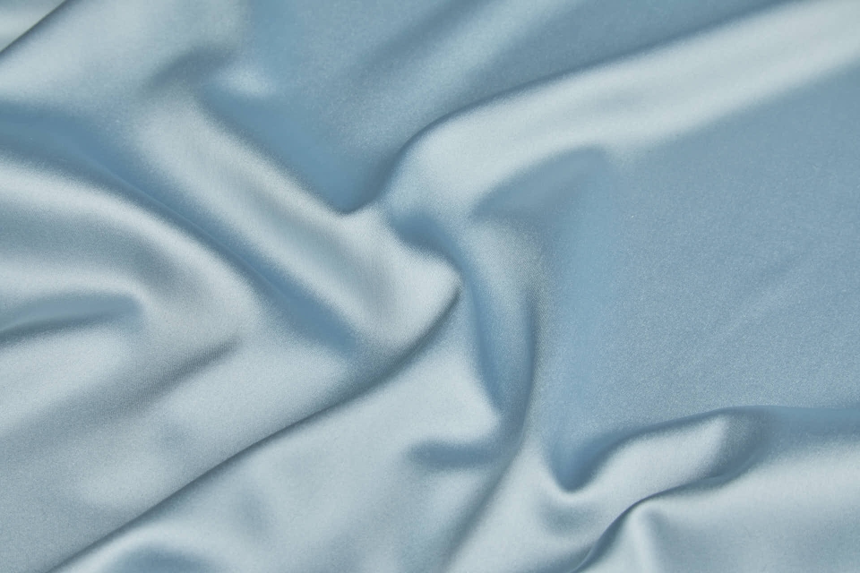 Soft Medium Weight Stretch Satin - Ice Blue