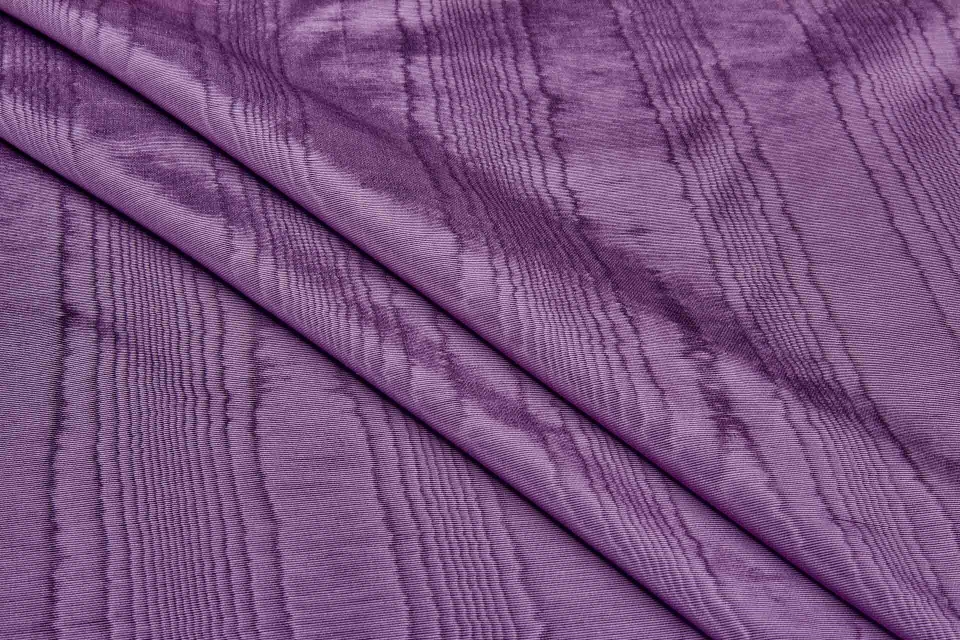 Cotton Viscose Grosgrain - Plum Purple Moiré