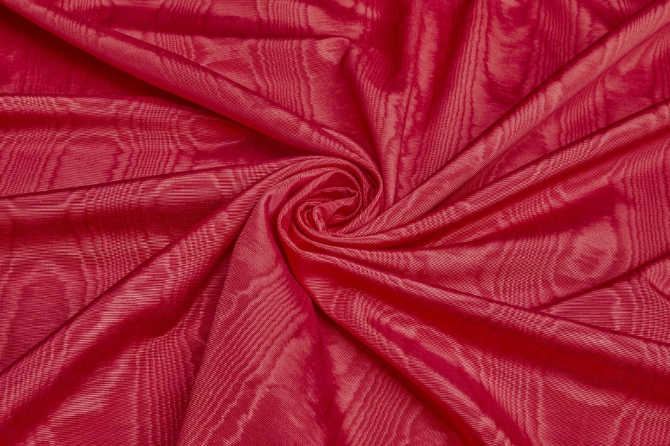 Cotton Viscose Grosgrain - Red Moiré