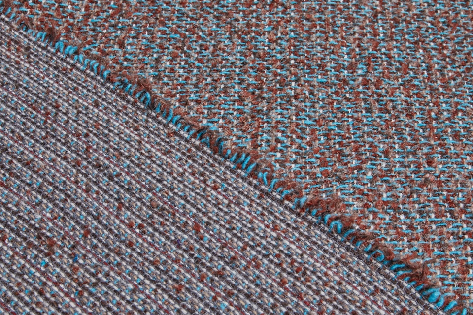 Reversible Textured Wool - Teal and Brown