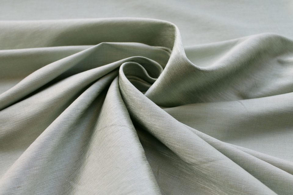 Coriander Green Textured Raw Silk