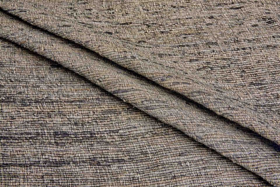 Chunky "Treebark" Silk Weave - Black / Natural