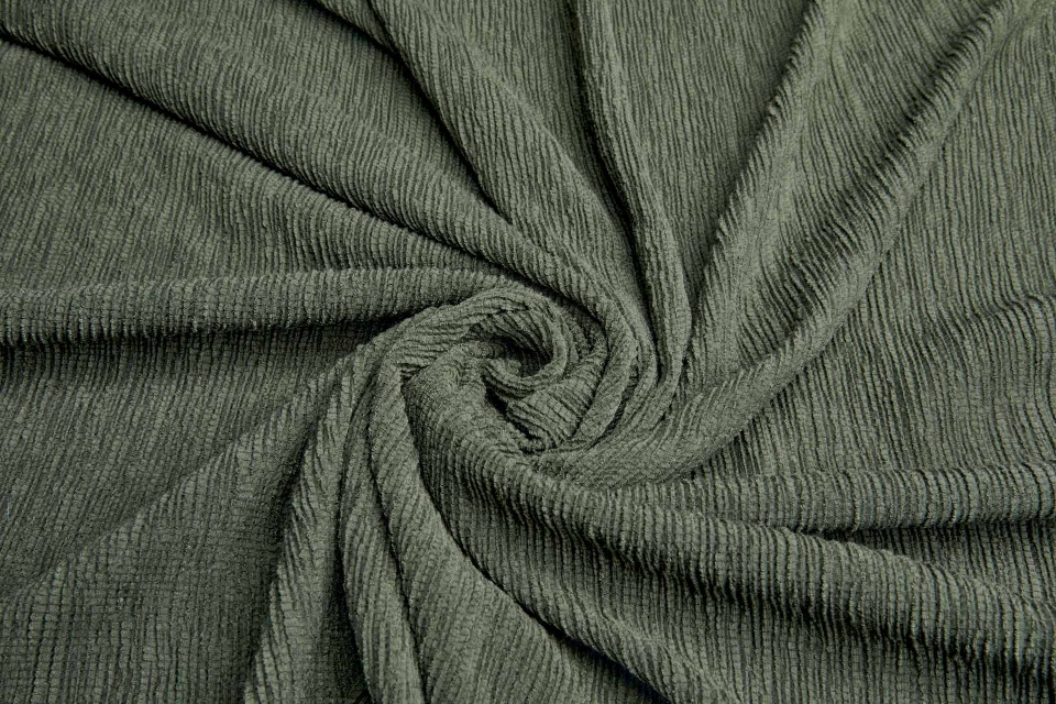 Stretch Cheesecloth Pleat - Olive