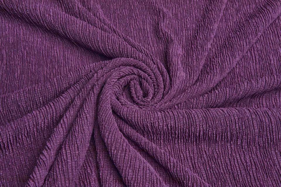 Stretch Cheesecloth Pleat - Plum Purple