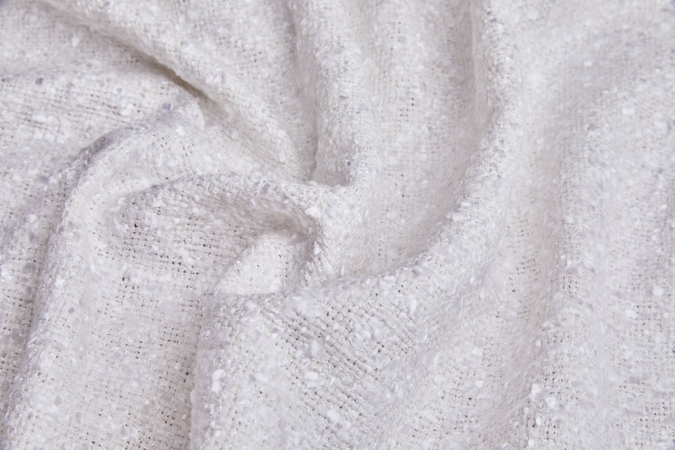 Chenille Tweed - White