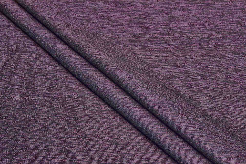 Cotton, Viscose and Silk Marl Weave - Plum Black