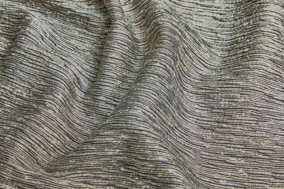 Cotton, Viscose and Silk Marl Weave - Ecru Black