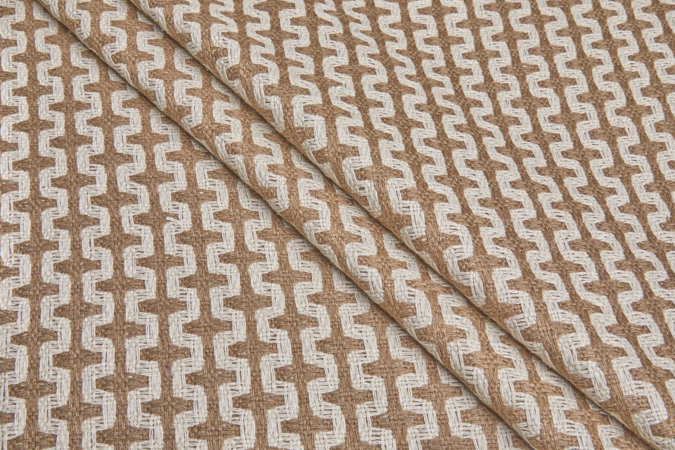 Reversible Hand Woven Pattern in Silk Cotton - Tan / Natural