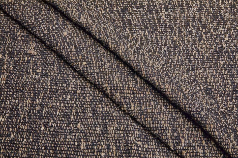 Chunky Hand Woven "Treebark" Silk Weave - Black / Brown