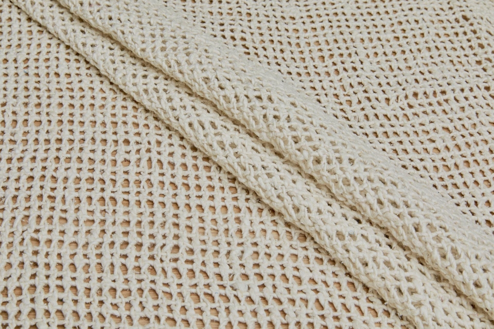 Open Weave Chunky Raw Silk - Off White - Ecru