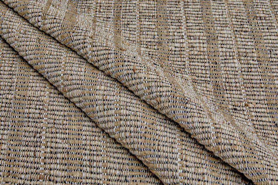 Chunky Corrugated Texture Weave - Brown, Black and Ecru