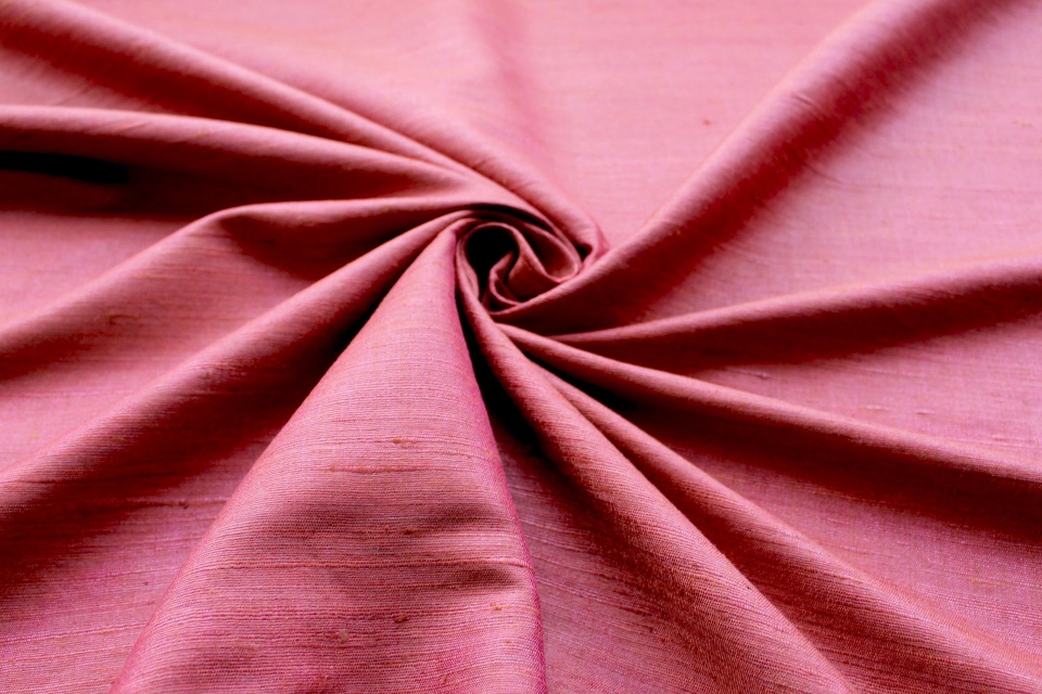 Tabasco Red Textured Raw Silk