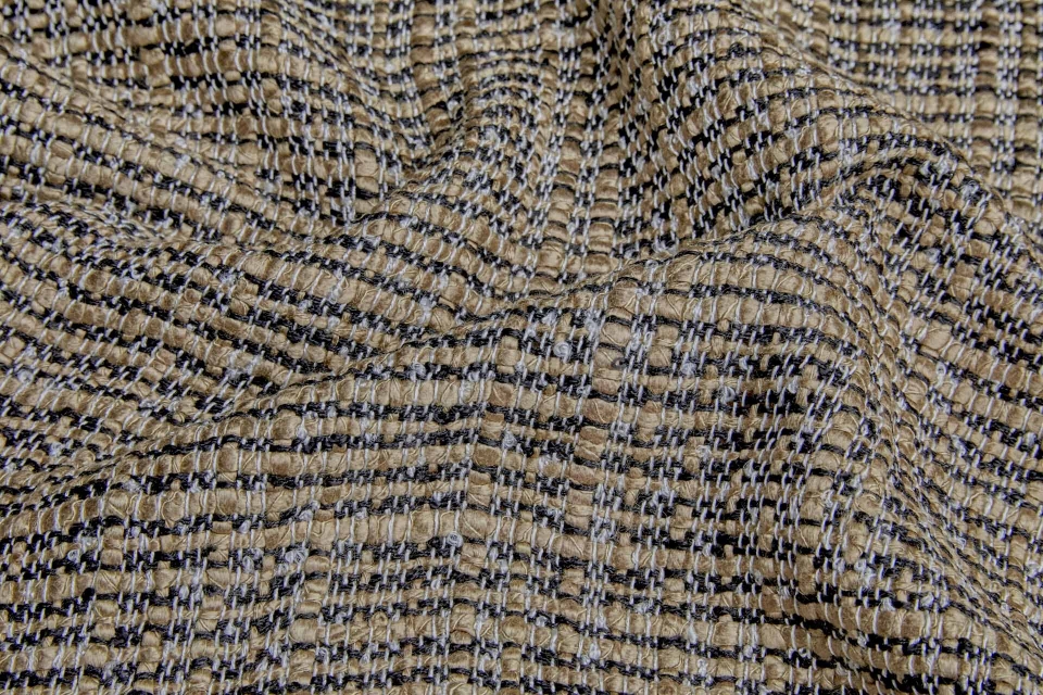 Chunky Viscose Weave - Natural, Ecru and Black