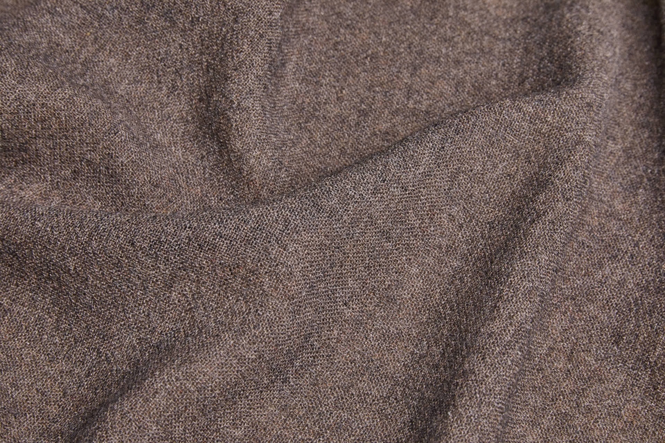 Wool Crepe Muslin - Marl Brown