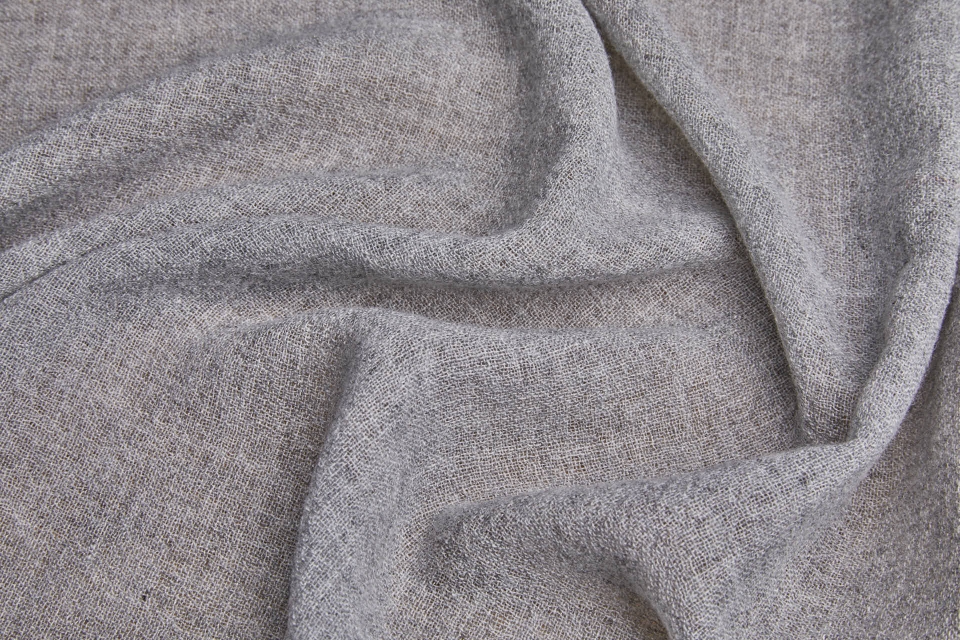 Wool Crepe Muslin - Marl Dove Grey