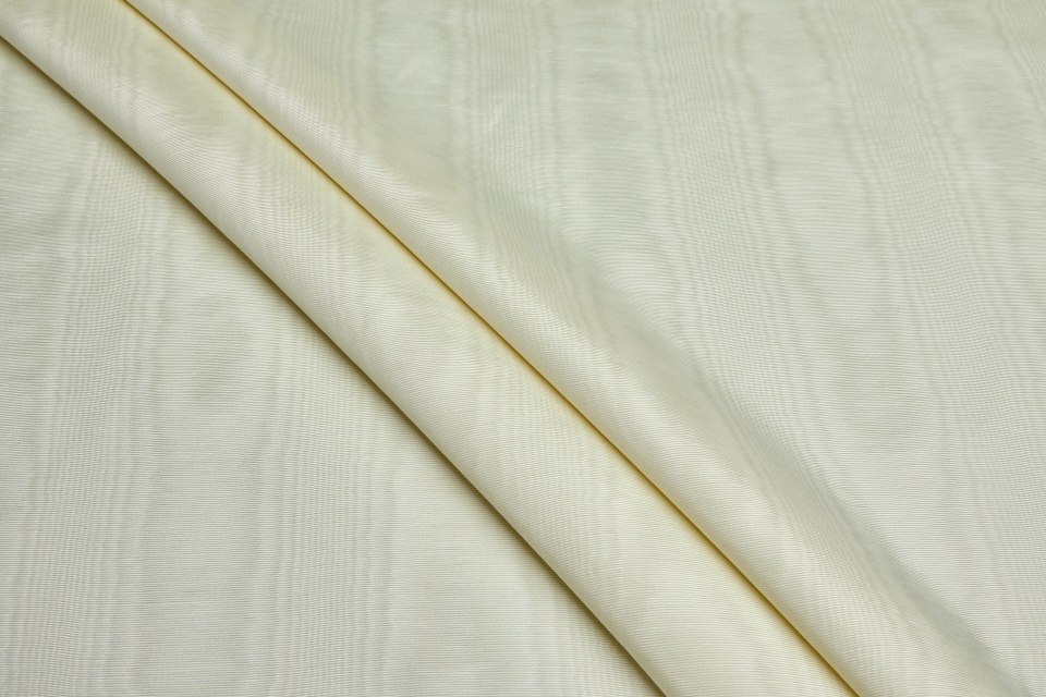 Cotton Viscose Grosgrain - Cream Moiré