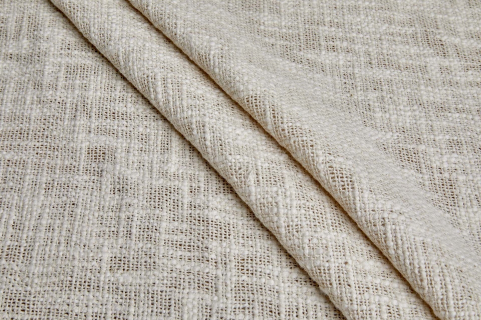 Textured Loose Weave Slub Cotton - Ecru