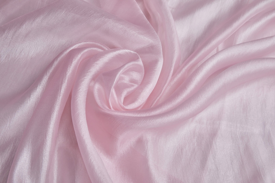 Soft Crinkle Poly Chiffon in Sugar Pink
