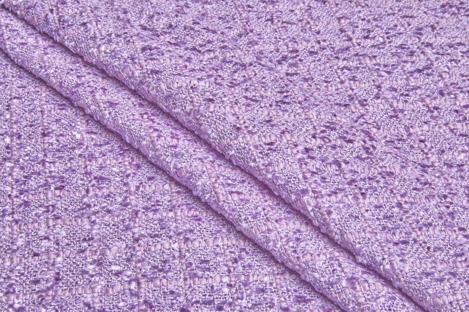 Chunky Tweedy Check Chenille - Lilac