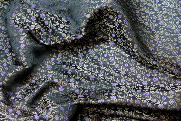 LAST PIECE - Banaras Brocade - Purple Floral