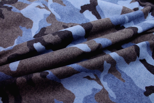 Camo Print Wool - Blue Grey