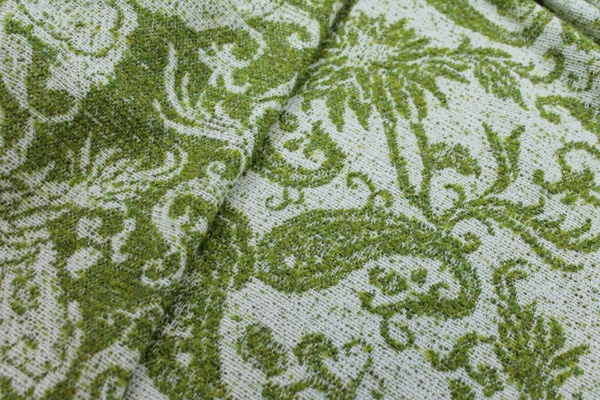 Wool Paisley - Green and Ivory