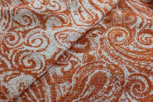 Wool Paisley - Orange and Ivory