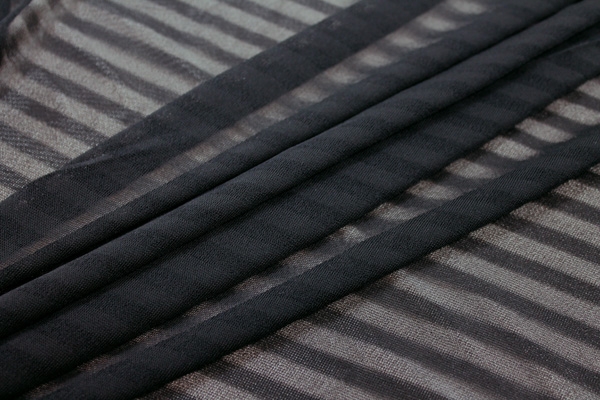 LAST PIECE - Striped Sheer Jersey - Black