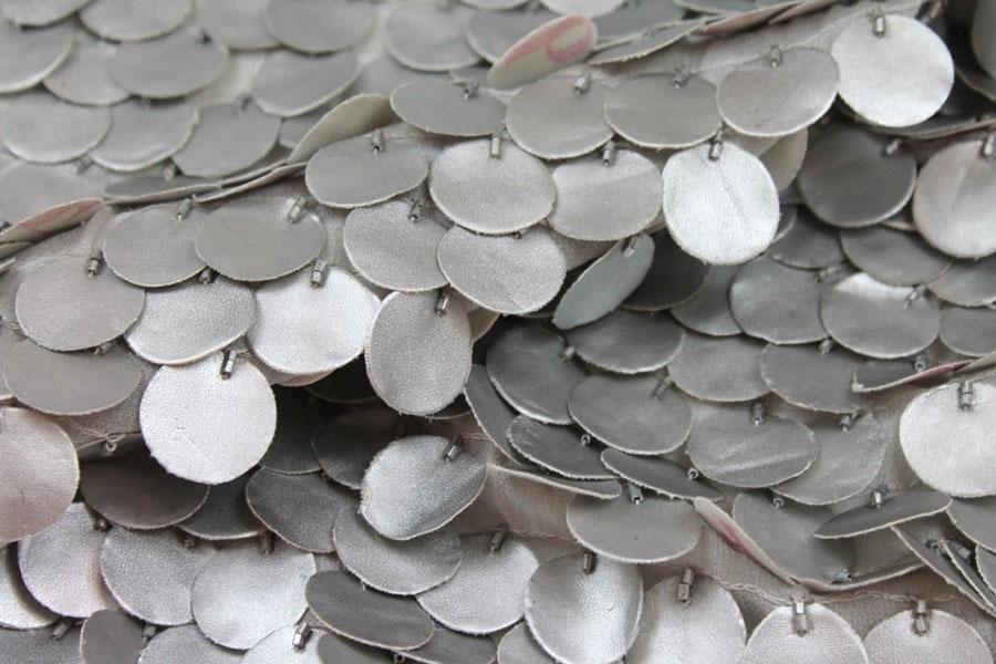 Leatherette Coin Sequin - Silver