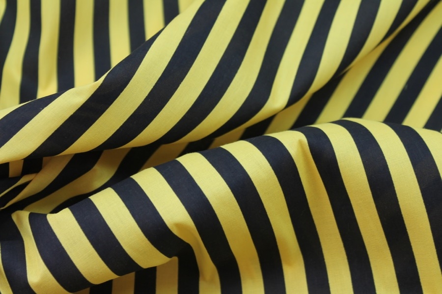 Striped Cotton - Black and Yellow