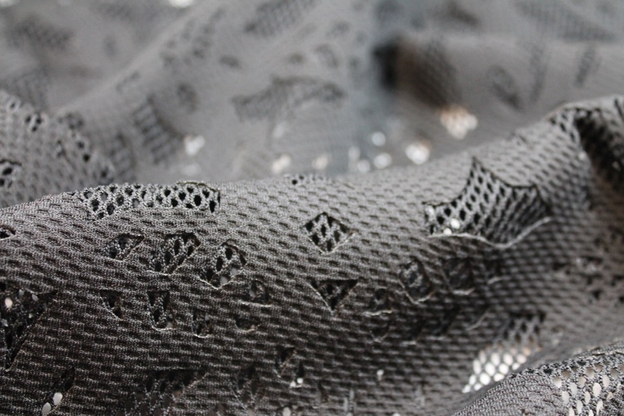 Patterned Jersey Net - Black