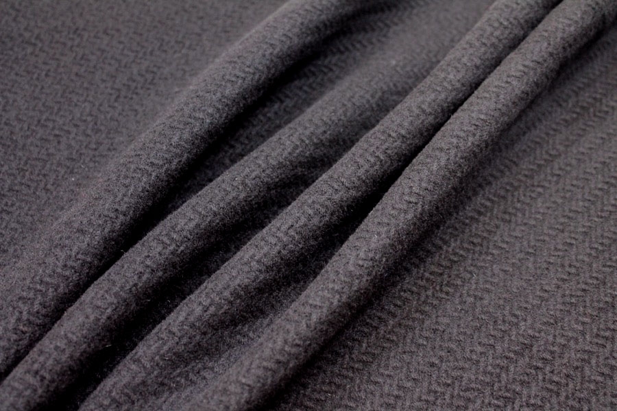 Black Basket Weave Heavy Wool