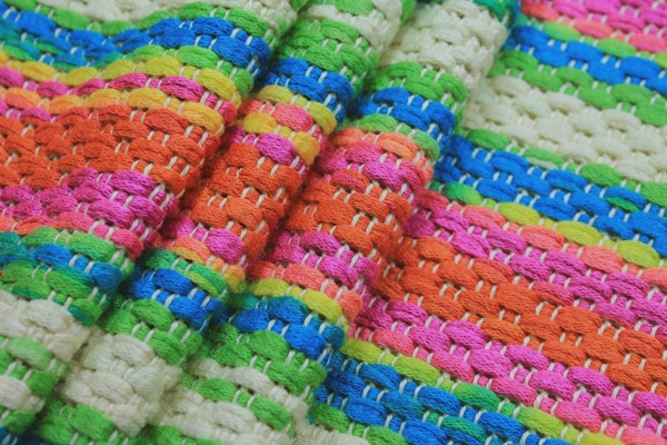 Rainbow Basket Weave Fabric