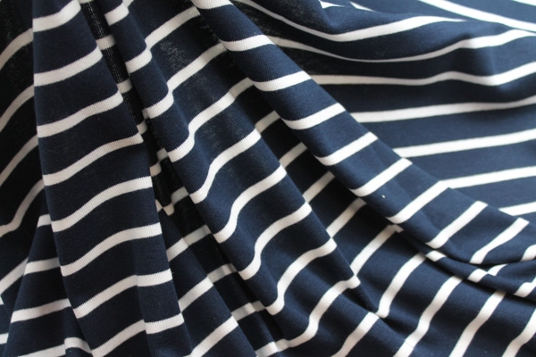 Navy and Ivory Stripe Jersey