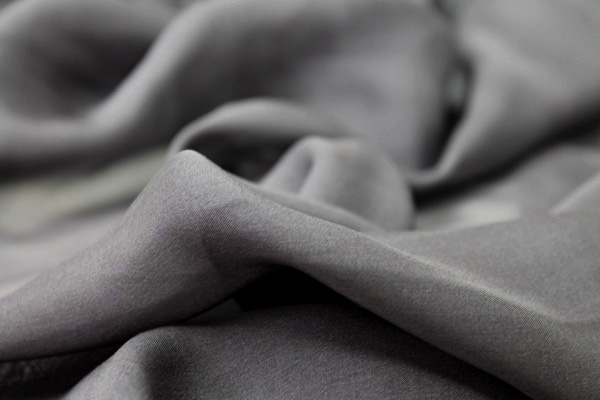 Dark Grey Silk Chiffon 