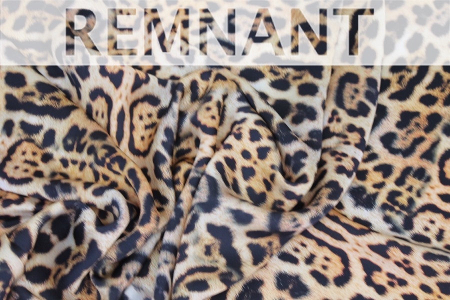 REMNANT - Lightweight Polyester Leopard Print - 0.9m Piece