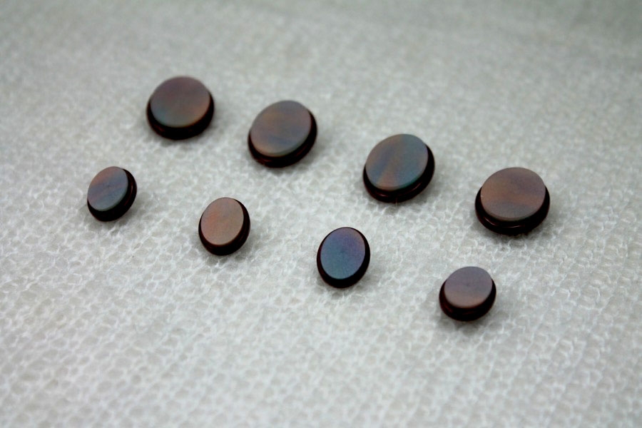 Oval "Shell" Resin Inlay Shank Button - Brown - 1.2cm