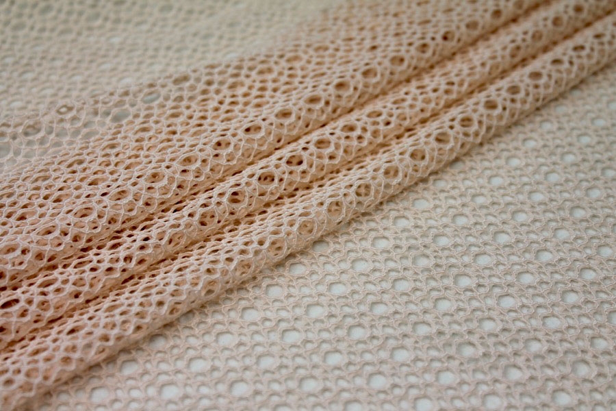 OUT OF STOCK - Corded Mesh Fabric - Pale Pink
